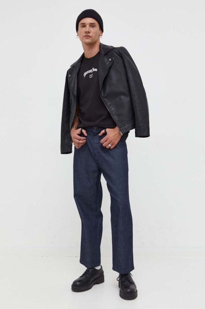 Бавовняна футболка Tommy Jeans колір чорний з принтом (3543097) фото 2