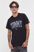 Бавовняна футболка Tommy Jeans колір чорний з принтом (3543102)
