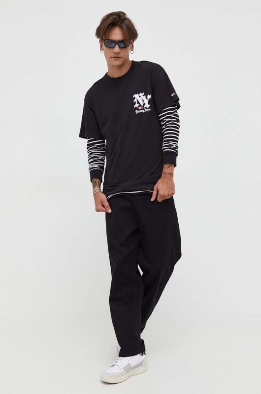Бавовняна футболка Tommy Jeans колір чорний з принтом (3543112) фото 2