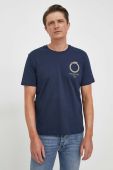 Бавовняна футболка Trussardi колір синій з принтом