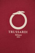 Бавовняна футболка Trussardi колір бордовий з принтом