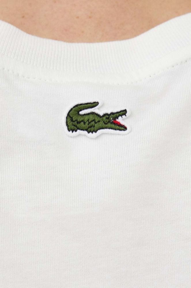 Бавовняна футболка Lacoste колір бежевий з принтом (3539071) фото 5