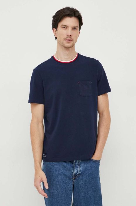 Футболка лаунж Lacoste колір синій однотонний