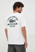 Футболка Lacoste чоловічий колір бежевий з принтом