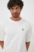 Футболка Lacoste чоловічий колір бежевий з принтом