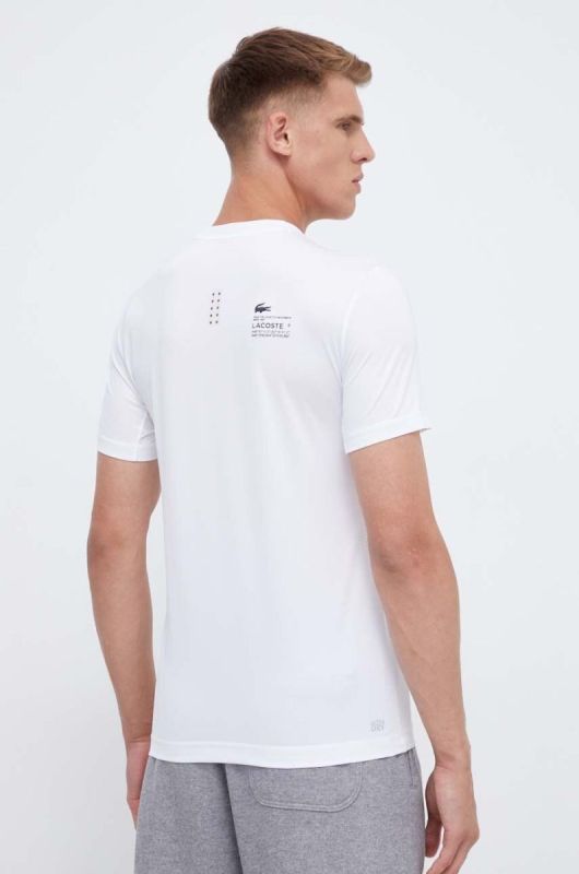Футболка Lacoste чоловічий колір білий однотонний фото 2