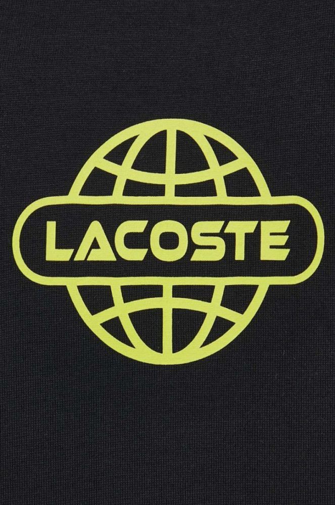Бавовняна футболка Lacoste колір чорний з принтом (3539098) фото 5