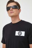 Бавовняна футболка PLEIN SPORT колір чорний з принтом (3375540)