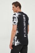 Бавовняна футболка PLEIN SPORT колір чорний з принтом (3375566)