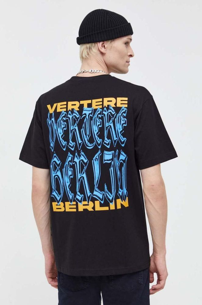 Бавовняна футболка Vertere Berlin чоловічий колір чорний з принтом (3622682)