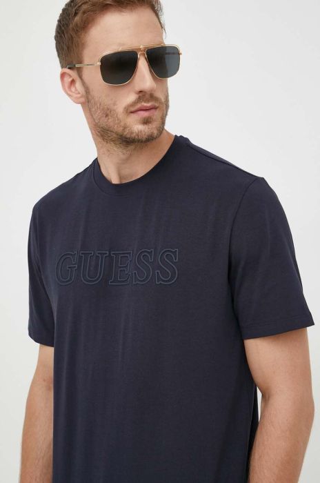 Футболка Guess чоловічий колір синій з аплікацією (3565019)