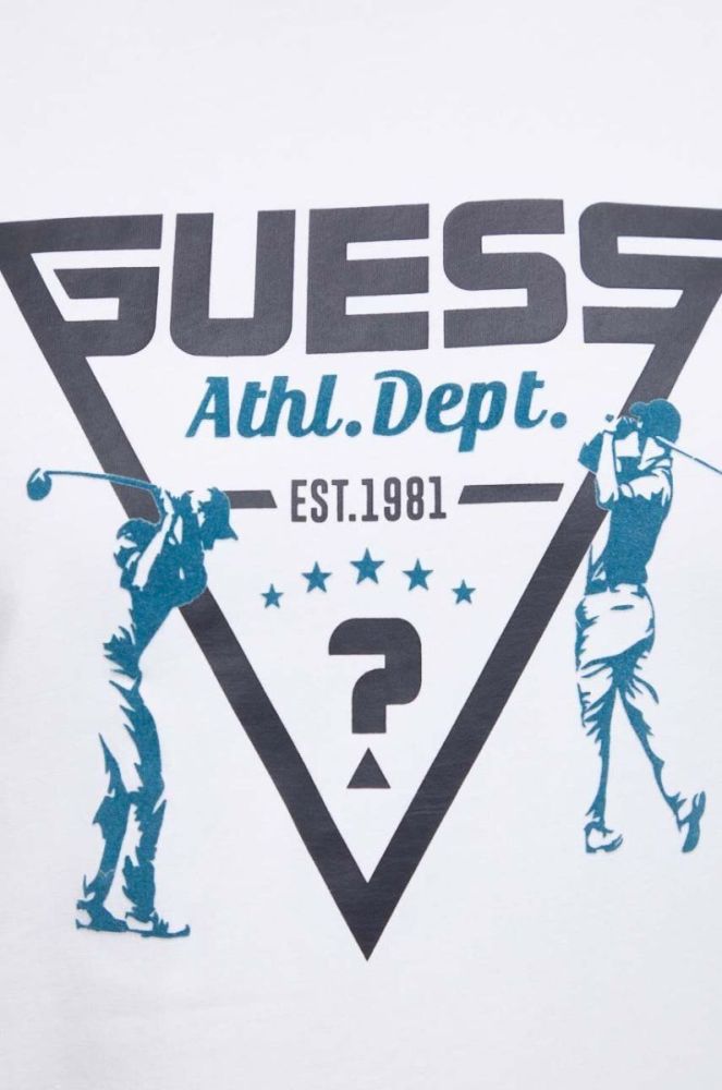 Футболка Guess чоловіча колір білий з принтом (3628506) фото 4