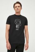 Футболка Karl Lagerfeld чоловічий колір чорний з аплікацією (3534984)