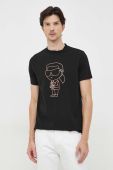 Футболка Karl Lagerfeld чоловічий колір чорний з аплікацією (3534991)
