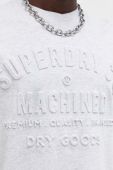 Бавовняна футболка Superdry чоловічий колір сірий з принтом