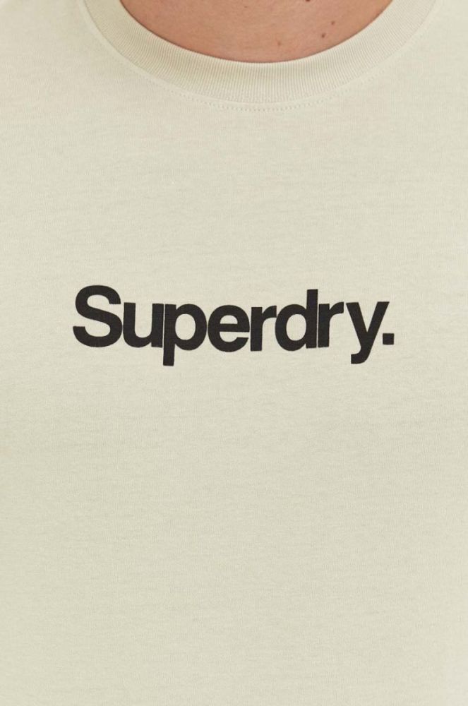 Бавовняна футболка Superdry колір бежевий з принтом (3452036) фото 5