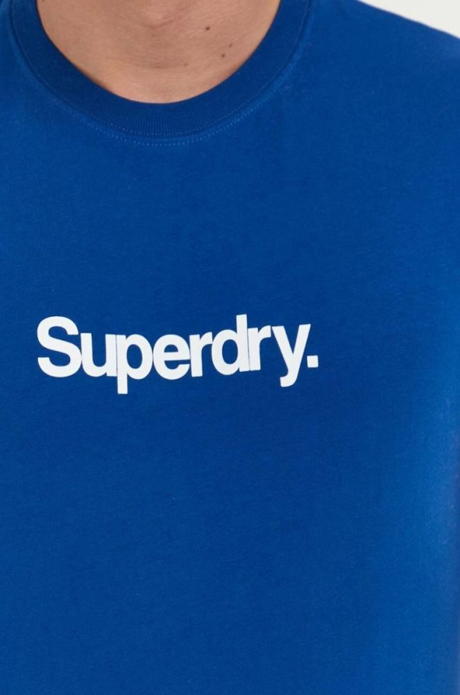 Бавовняна футболка Superdry з принтом колір блакитний фото 5