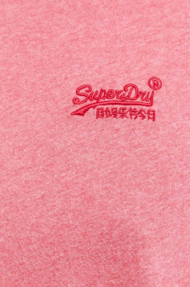 Бавовняна футболка Superdry колір рожевий з аплікацією фото 5