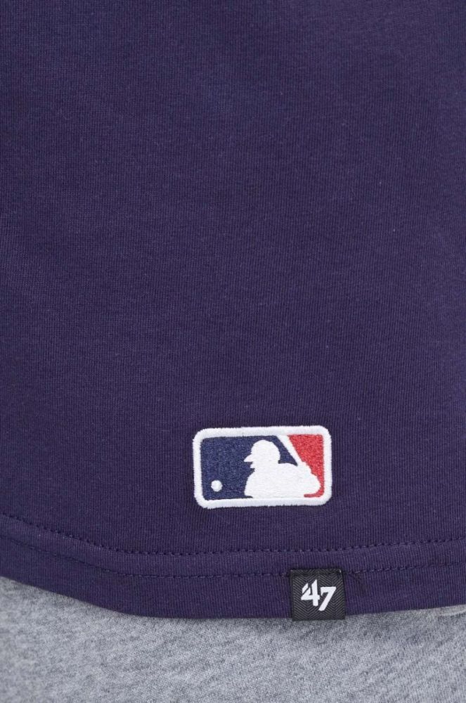 Бавовняна футболка 47brand MLB Los Angeles Dodgers чоловіча колір синій однотонний фото 5