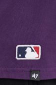 Бавовняна футболка 47brand MLB New York Yankees чоловіча колір фіолетовий однотонна