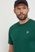 Бавовняна футболка 47brand MLB Oakland Athletics чоловіча колір зелений однотонна (3611517)