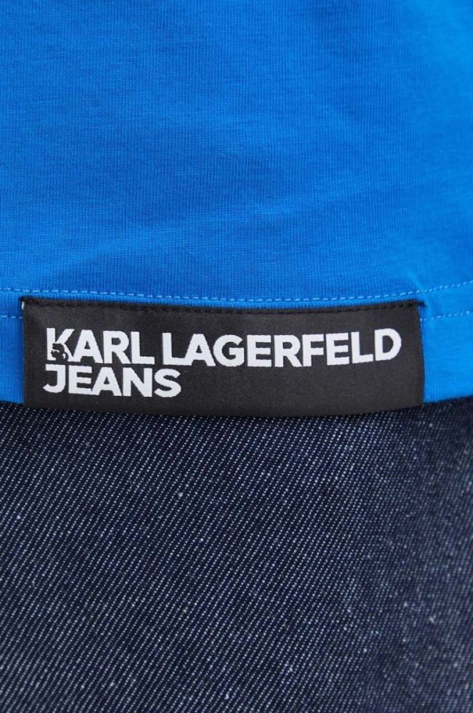 Бавовняна футболка Karl Lagerfeld Jeans з принтом колір блакитний (3490745) фото 6