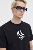 Бавовняна футболка Karl Lagerfeld Jeans колір чорний з принтом (3490740)