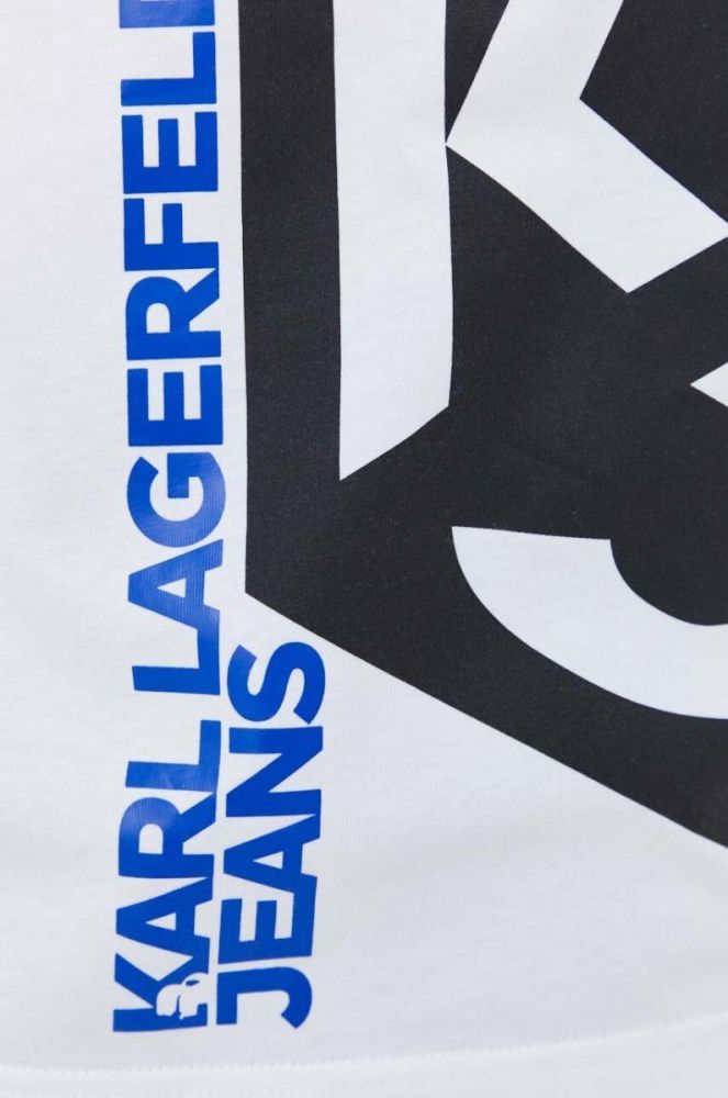 Бавовняна футболка Karl Lagerfeld Jeans колір білий з принтом (3490759) фото 5