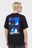 Бавовняна футболка Karl Lagerfeld Jeans колір чорний з принтом (3490764)