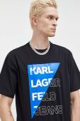 Бавовняна футболка Karl Lagerfeld Jeans колір чорний з принтом (3565044)