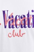 Бавовняна футболка On Vacation чоловічий колір білий з аплікацією