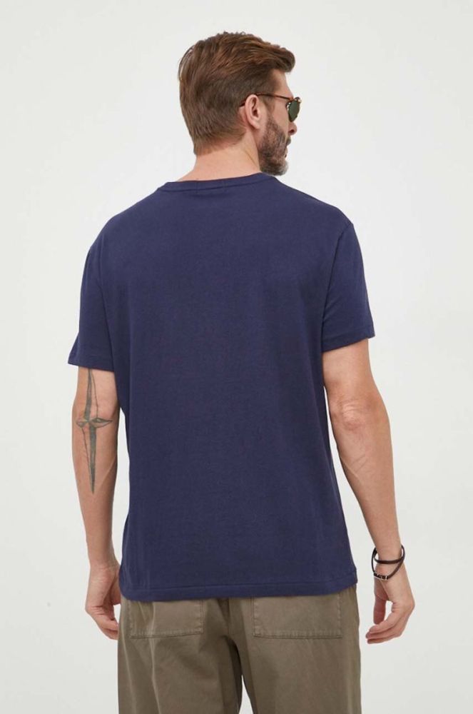 Бавовняна футболка Polo Ralph Lauren колір синій з принтом (3592391) фото 3
