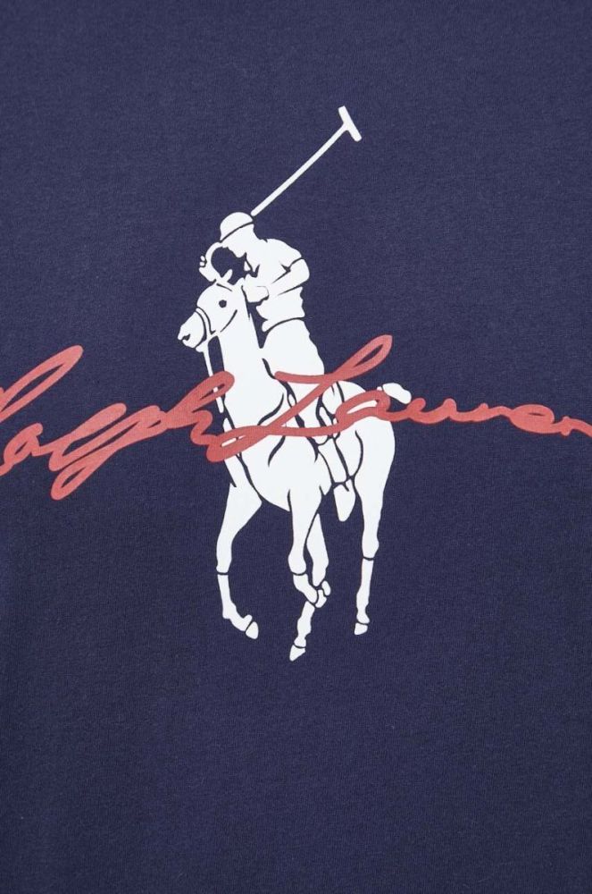 Бавовняна футболка Polo Ralph Lauren колір синій з принтом (3592391) фото 5