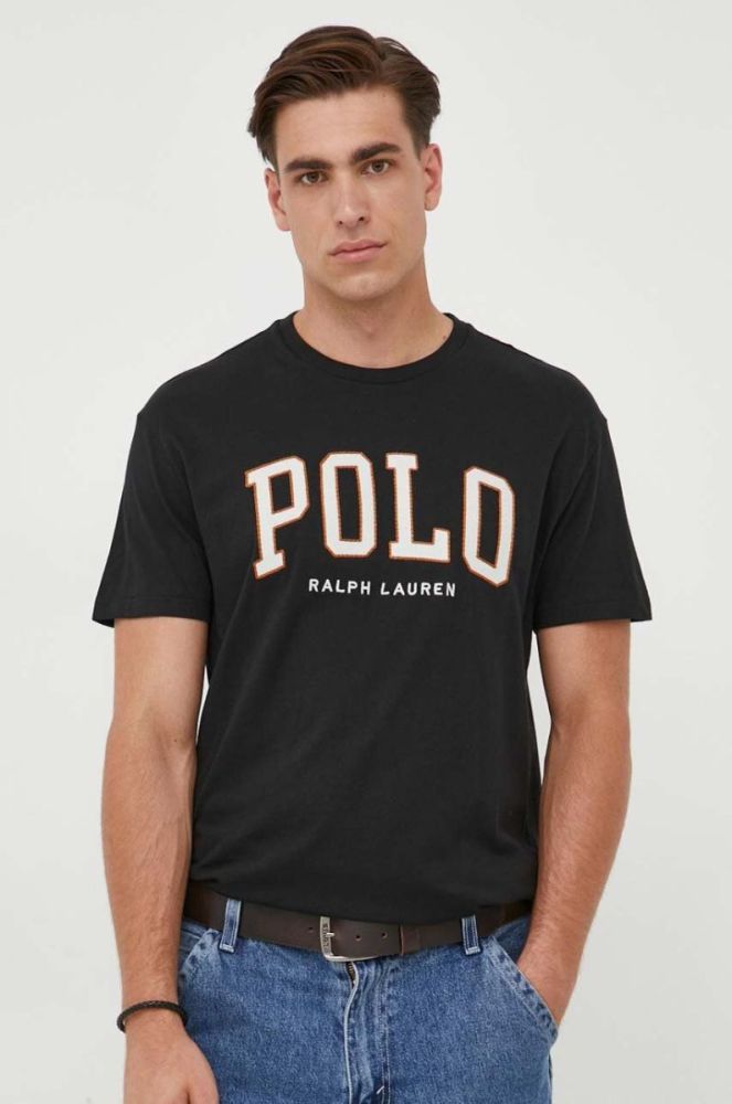 Бавовняна футболка Polo Ralph Lauren колір чорний з аплікацією (3432879) фото 2