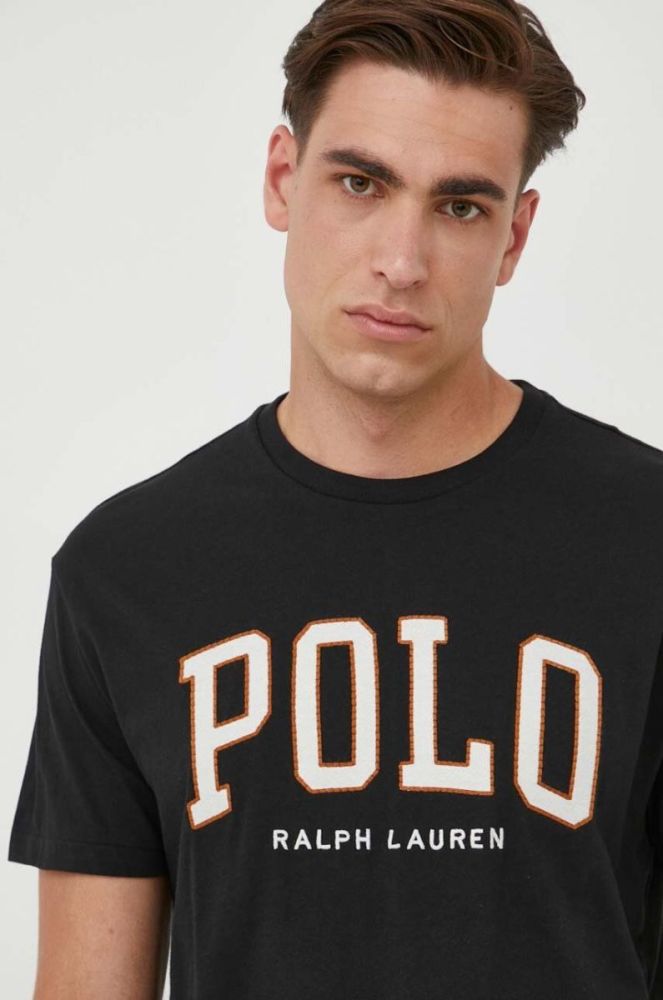 Бавовняна футболка Polo Ralph Lauren колір чорний з аплікацією (3432879) фото 4