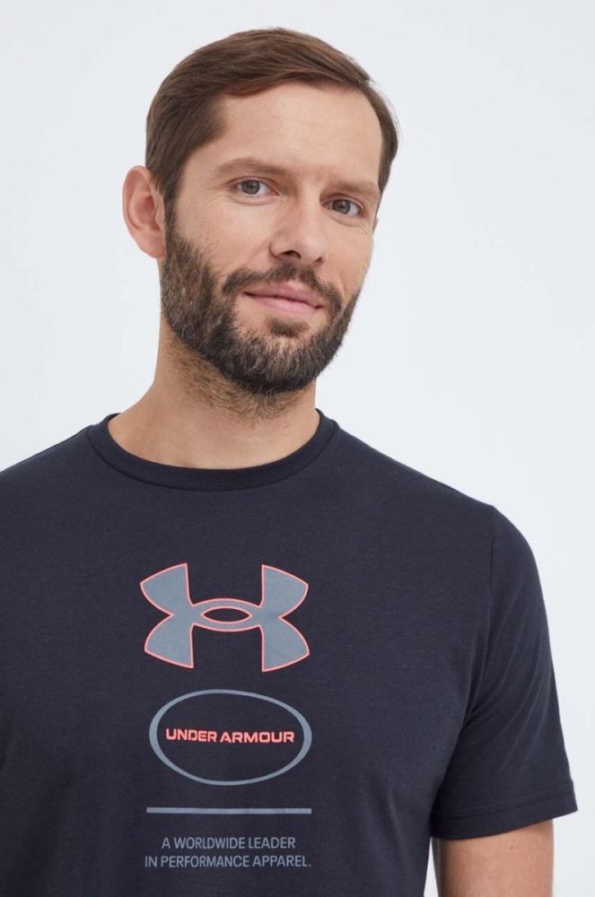 Футболка Under Armour чоловічий колір чорний з принтом (3560557) фото 4