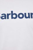 Бавовняна футболка Barbour колір білий з принтом