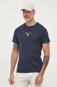 Бавовняна футболка Barbour колір синій з аплікацією