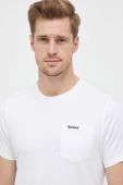 Бавовняна футболка Barbour колір білий однотонний (3498133)
