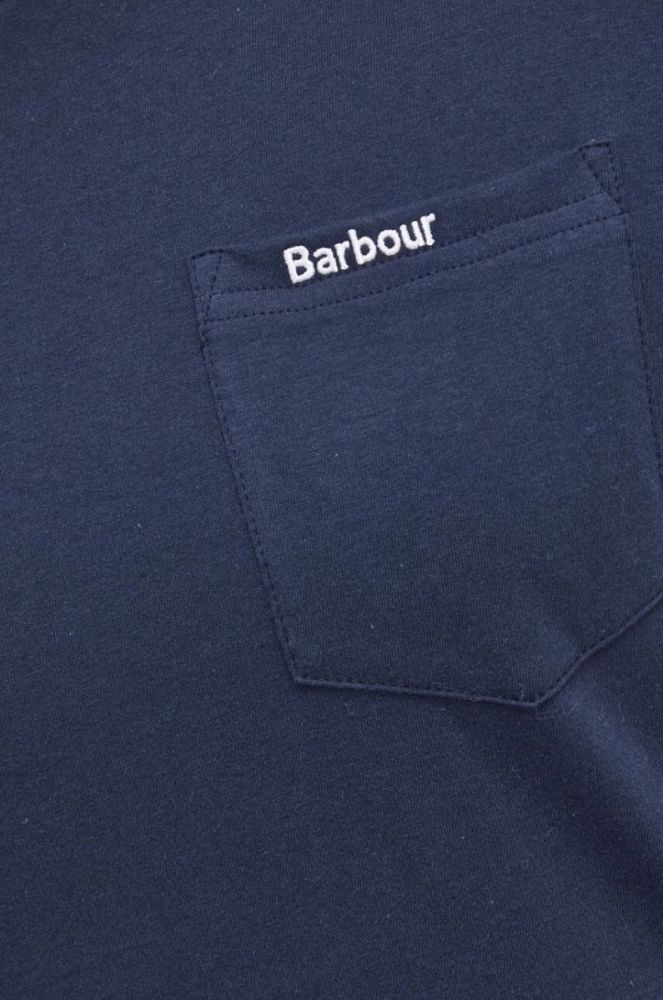 Бавовняна футболка Barbour колір синій однотонний (3498128) фото 5