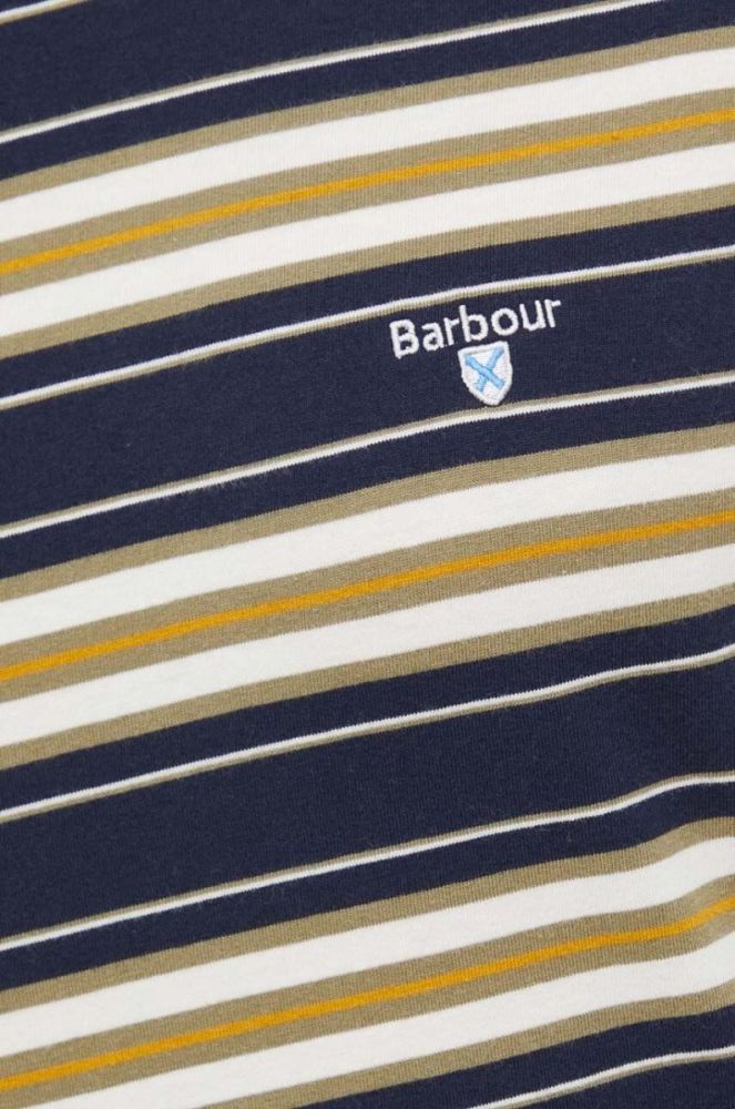Бавовняна футболка Barbour колір синій візерунок фото 5