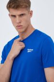 Бавовняна футболка Reebok однотонний колір блакитний