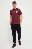 Бавовняна футболка Reebok колір бордовий з принтом (3551746)