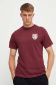 Бавовняна футболка Reebok колір бордовий з принтом (3551746)