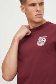 Бавовняна футболка Reebok колір бордовий з принтом (3551746)