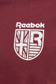 Бавовняна футболка Reebok колір бордовий з принтом (3551746)