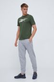 Бавовняна футболка Reebok колір зелений з принтом (3548276)
