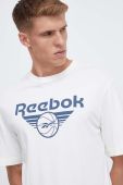 Бавовняна футболка Reebok Classic Basketball колір бежевий з принтом (3544635)