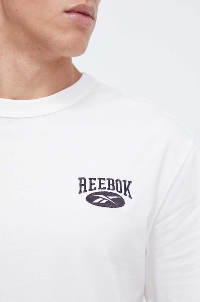 Бавовняна футболка Reebok Classic колір бежевий з аплікацією фото 5