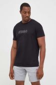 Футболка лаунж HUGO колір чорний з принтом